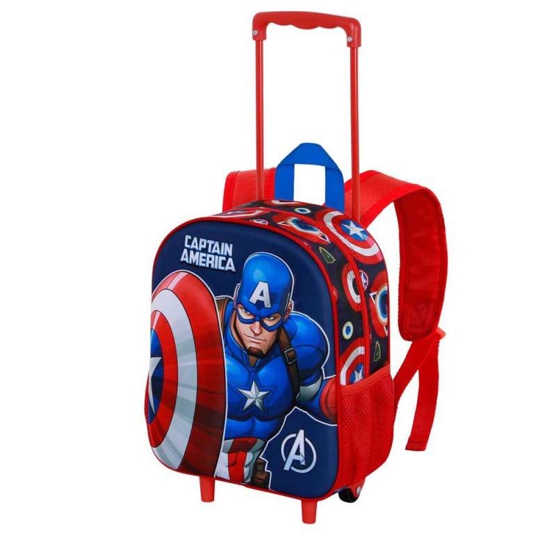 Karactermania Kinderrucksack Marvel Captain America Trolley Vorschulrucksack Kindergarten Rucksack von Karactermania
