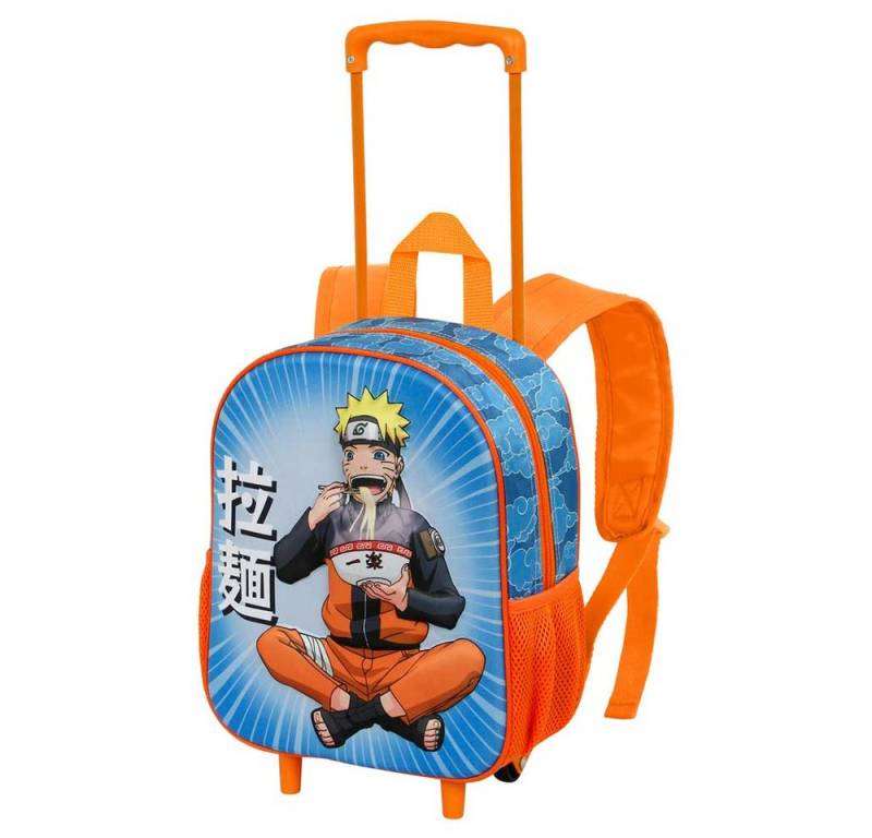Karactermania Kinderrucksack Naruto Trolley Vorschulrucksack Kindergarten Kindertrolley Rucksack, praktische Räder, 3D Frontprägung von Karactermania