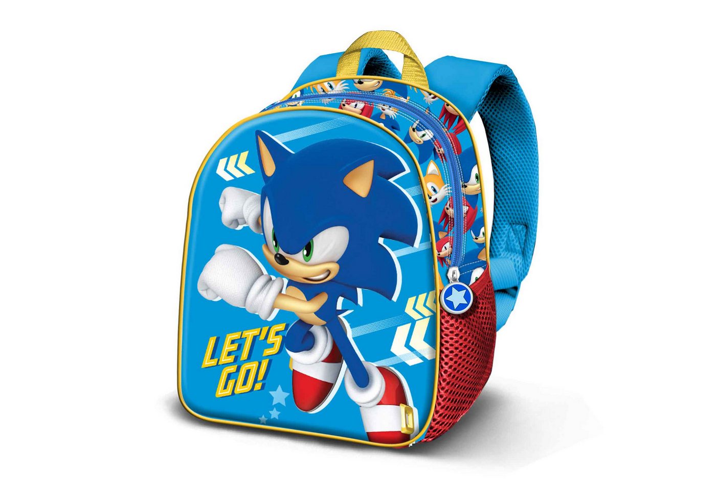 Karactermania Kinderrucksack Sonic The Hedgehog kleiner Rucksack Kindertasche Kindergartenrucksack, Integriertes Namensschild, 3D Optik von Karactermania