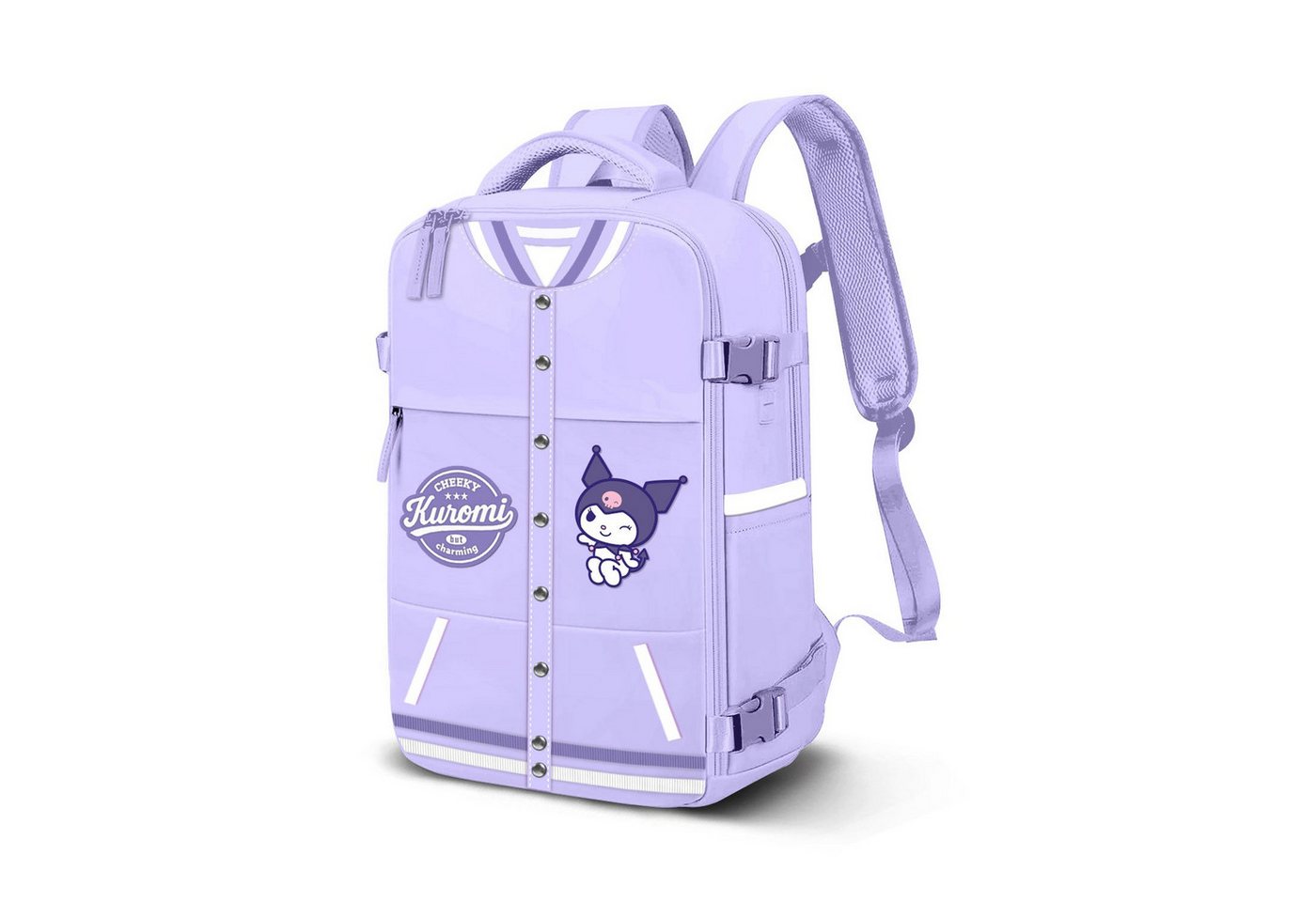 Karactermania Reiserucksack Sanrio Kuromi Mercury Rucksack Freizeitrucksack lila, ideale Handgepäcksgröße von Karactermania