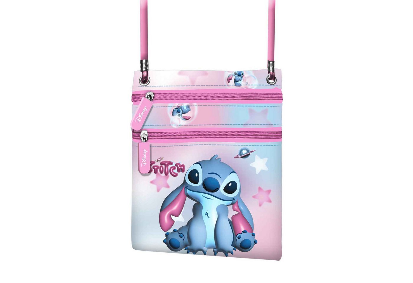 Karactermania Schultertasche Vertikal Schultertasche Cosmic Stitch Umhängetasche Schultergurt Rosa, Zwei Reißverschlussfächer, Verstellbarer Schultergurt, Strapazierfähig Karactermania Schultertasche Vertikal Schultertasche Cosmic Stitch Umhängetasche Schultergurt Rosa, Zwei Reißverschlussfächer, Verstellbarer Schultergurt, Strapazierfähig von Karactermania