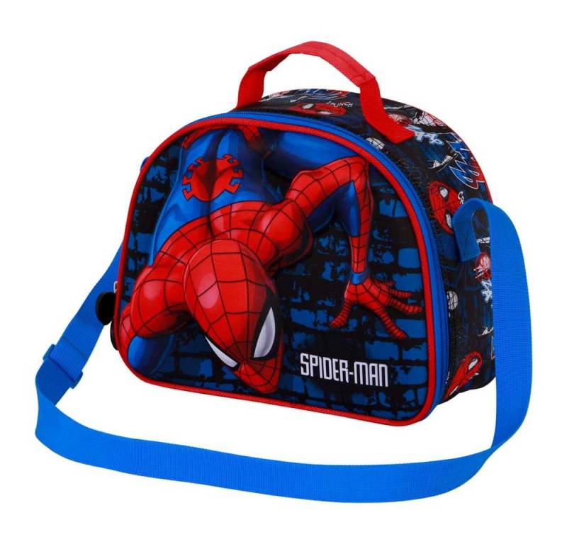 Karactermania Umhängetasche Marvel Spiderman Vorschultasche Frühstückstasche Kindergartentasche, Isolierende Innenauskleidung von Karactermania