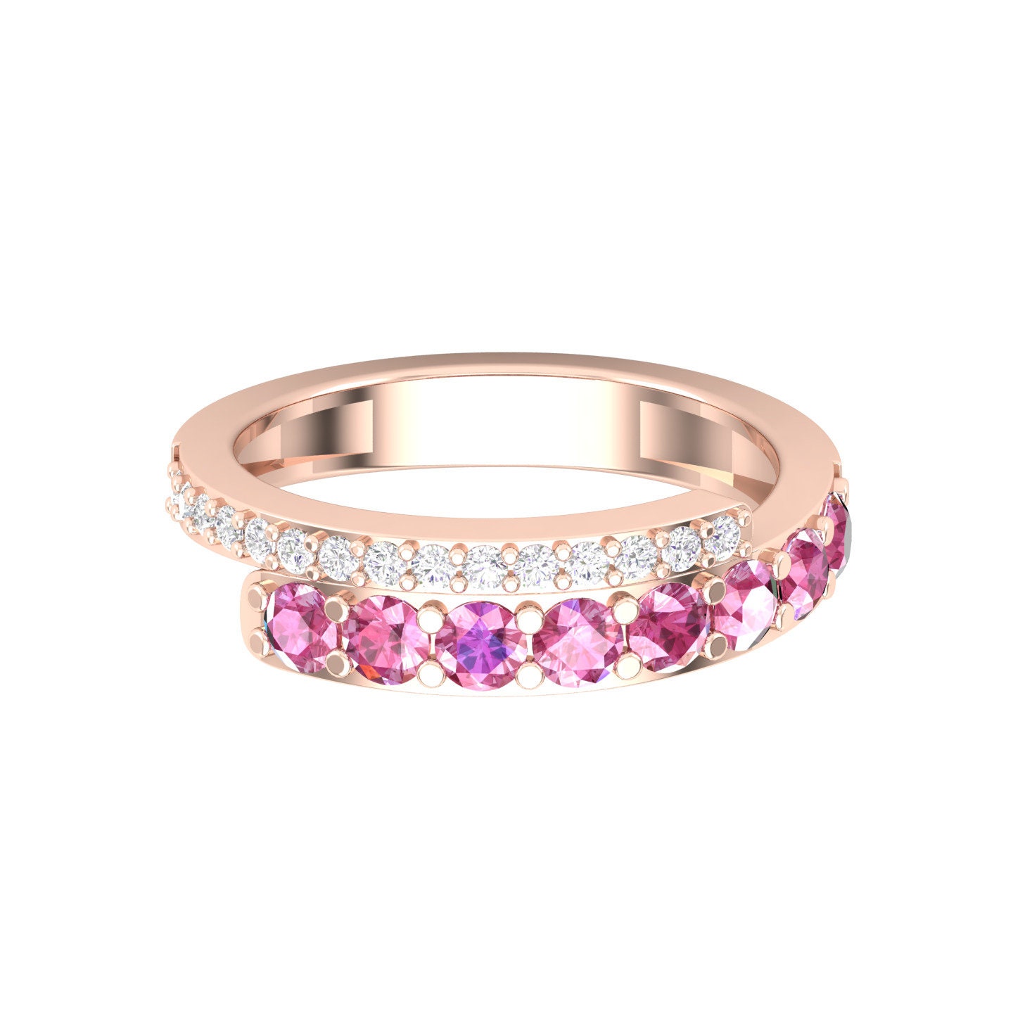 Handgefertigter Ring Aus 14 Karat Massivem Gold Mit Natürlichem Rosa Spinell Und Diamanten Für Frauen, Alltäglicher Edelsteinschmuck Sie von KaranaJewels