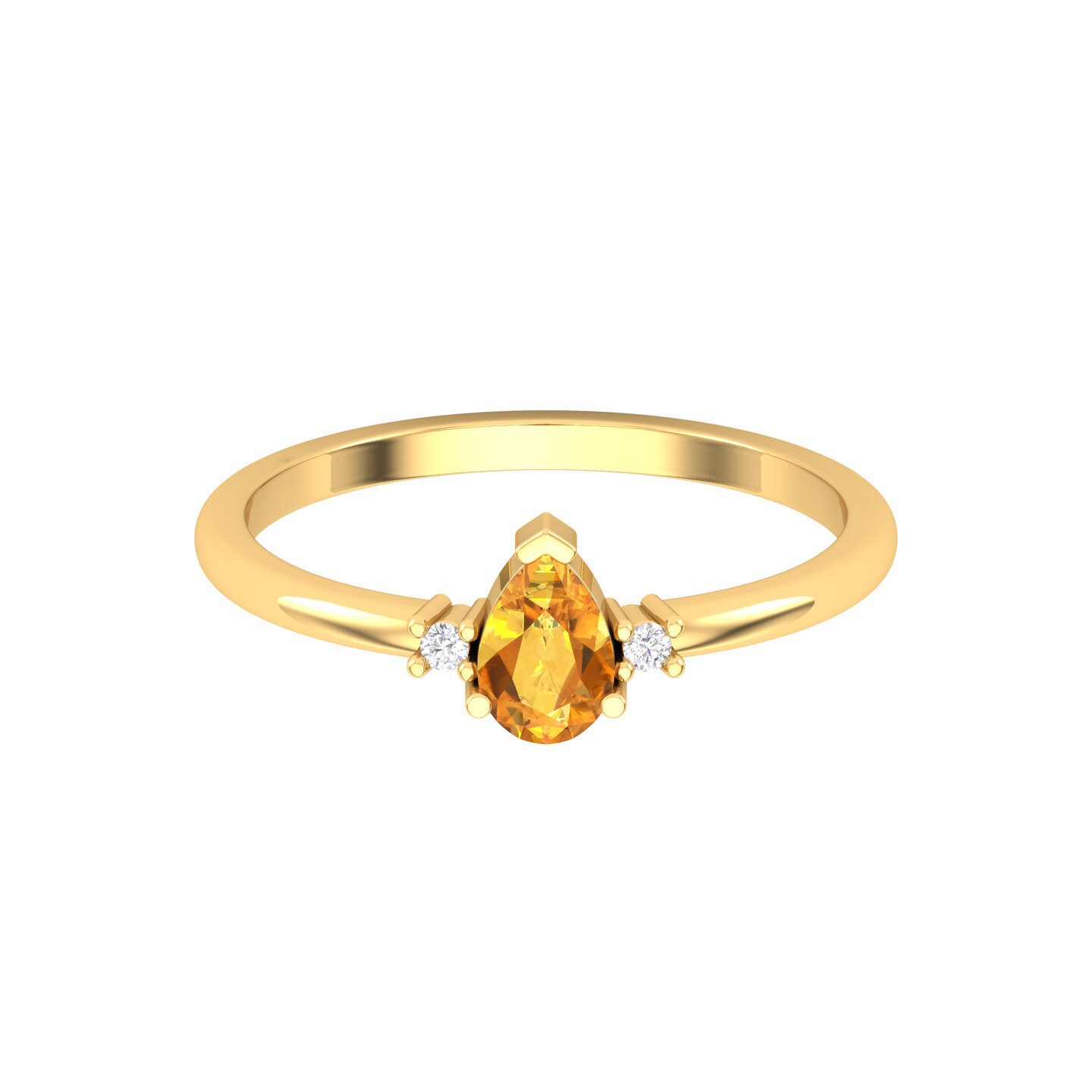 14K Solide Natürliche Citrin Und Diamanten Art-Deco-Ewigkeit Hochzeitsband Für Frauen, November Birthstone Jubiläumsring von KaranaJewels