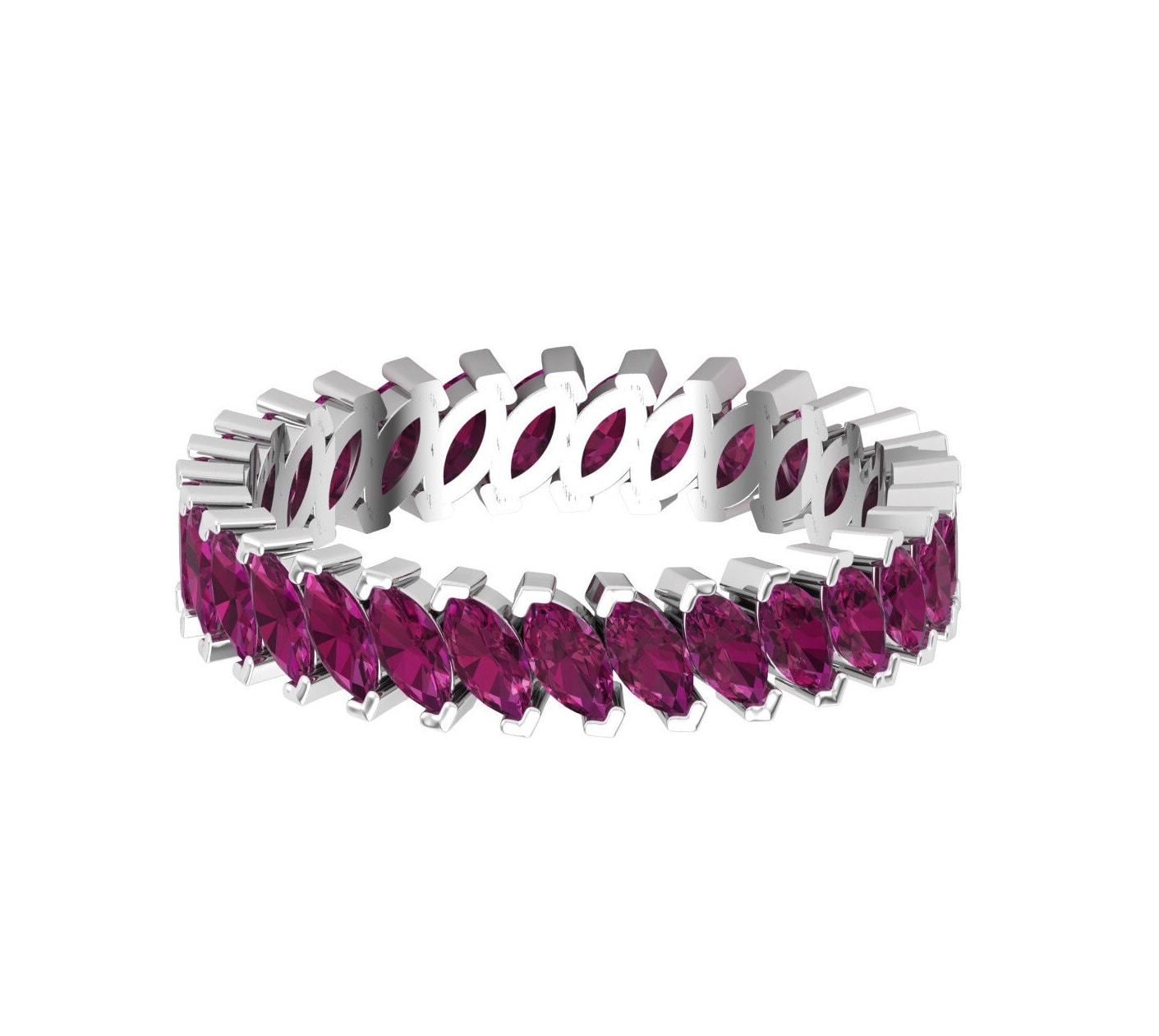 14K Zierliche Natürliche Rhodolith Granat Eternity Band, Gold Ehering Für Frauen, Alltäglichen Edelstein Schmuck Sie, Januar Birthstone Ring von KaranaJewels