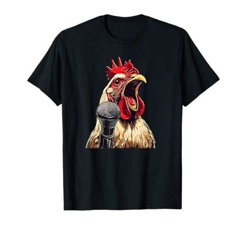 Cooles singender Hahn mit Mikrofon Kostüm für Jungen und Mädchen T-Shirt Cooles singender Hahn mit Mikrofon Kostüm für Jungen und Mädchen T-Shirt von Karaoke Chicken Outfit