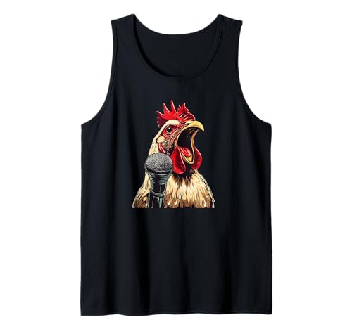 Cooles singender Hahn mit Mikrofon Kostüm für Jungen und Mädchen Tank Top Cooles singender Hahn mit Mikrofon Kostüm für Jungen und Mädchen Tank Top von Karaoke Chicken Outfit
