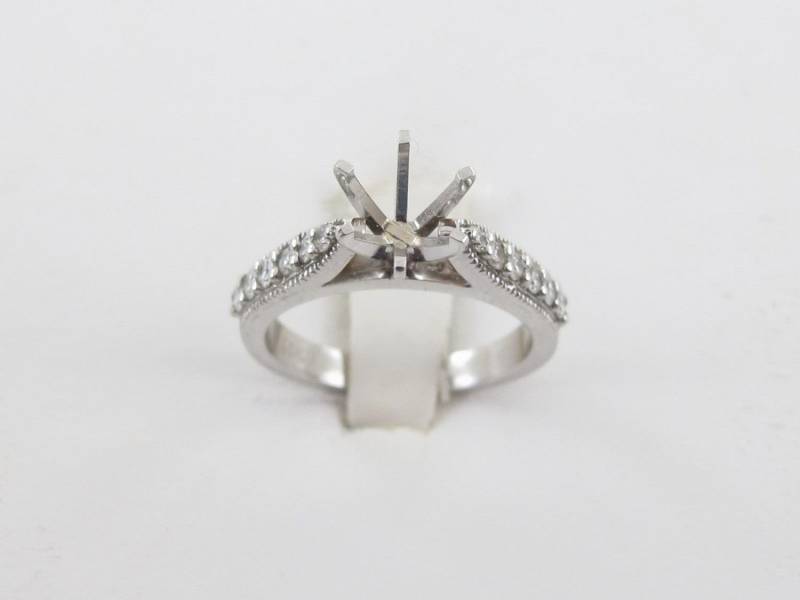 14 K Weißgold Diamant Verlobungsring Größe 6 3/4 0.45 Karat von Karatcaratjewelry