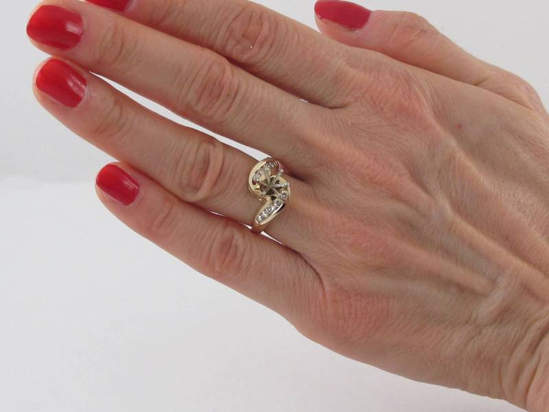 14K Gelbgold Diamant Verlobungsring Größe 6 - Semi Mount Ring von Karatcaratjewelry