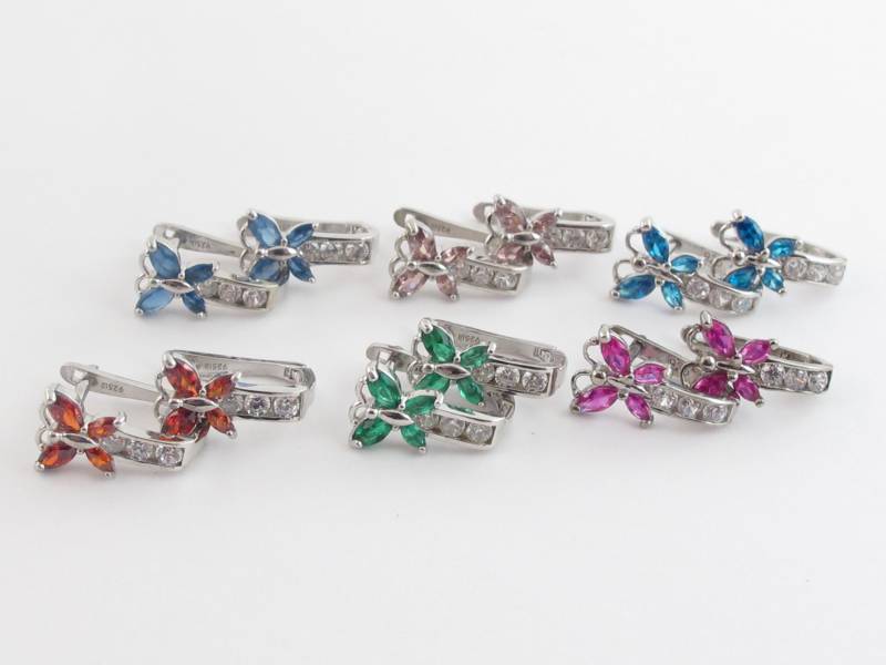 sterling Silber Schmetterling Huggie Ohrringe Schmuck Aus Der Geburtsstein Kinder von Karatcaratjewelry