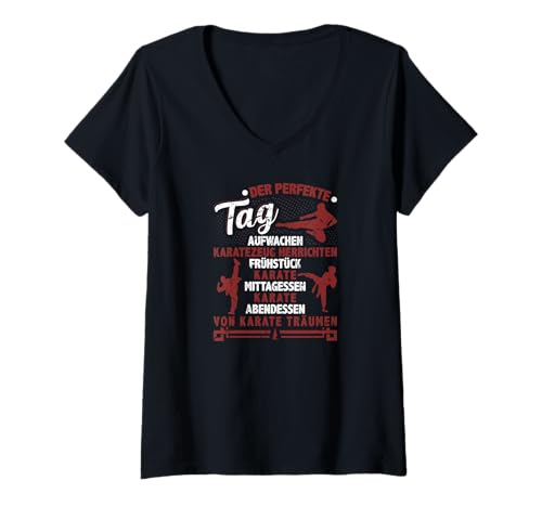 Damen Perfekte Tag Karate T-Shirt mit V-Ausschnitt von Karate Bekleidung für Karatetrainer