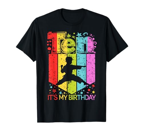 10. Geburtstag Junge Mädchen 10 Jahre alt Karate Geburtstag Taekwondo T-Shirt 10. Geburtstag Junge Mädchen 10 Jahre alt Karate Geburtstag Taekwondo T-Shirt von Karate Birthday Party For Boys And Girls