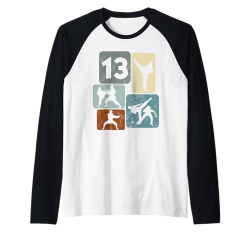 Karate Geburtstag 13 Jahre Jungs Kampfsport Mädchen Karate Raglan von Karate Geburtstag Geschenk Jungs Kampfkunst Design