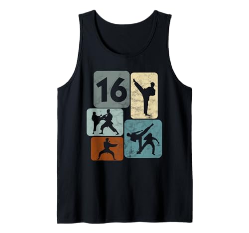 Karate Geburtstag 16 Jahre Jungs Kampfsport Mädchen Karate Tank Top von Karate Geburtstag Geschenk Jungs Kampfkunst Design