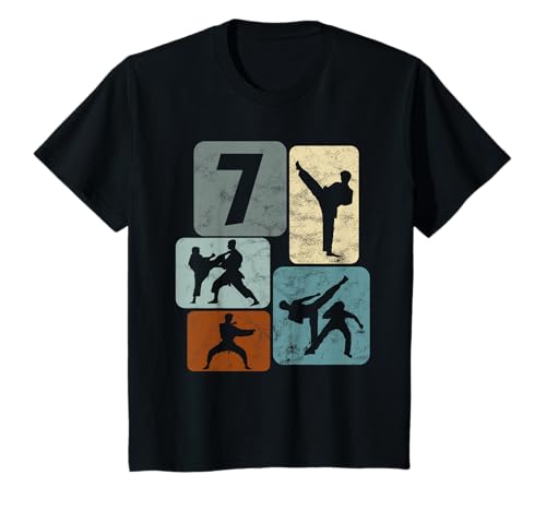 Kinder Karate Geburtstag 7 Jahre Jungs Kampfsport Mädchen Karate T-Shirt von Karate Geburtstag Geschenk Jungs Kampfkunst Design