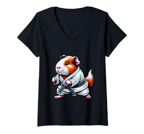 Damen Karate Hamster Meister Der Kampfkunst T-Shirt mit V-Ausschnitt Damen Karate Hamster Meister Der Kampfkunst T-Shirt mit V-Ausschnitt von Karate Hamster Kampfkünste Spaß Niedlich