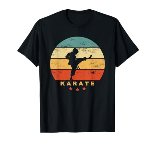 Karatekämpfer Junge Retro - Kind macht Karatekick - KARATE T-Shirt von Karate Kampfsport Geschenkideen für Karateka