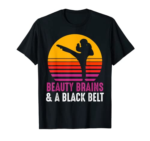 Beauty Brains And A Black Belt Karate Girl Martial Arts Judo T-Shirt von Karate Kung Fu Taekwondo Judo Mädchen Kampfsport