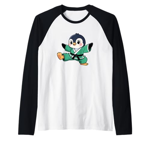 Niedliches Cartoon-Pinguin-Karate-Kinder-Design Raglan Niedliches Cartoon-Pinguin-Karate-Kinder-Design Raglan von Karate Penguin Kids Martial Arts Fun