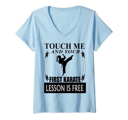 Damen Karate T-Shirt trainieren Karate-Trainer Kampfsport Geschenk T-Shirt mit V-Ausschnitt Damen Karate T-Shirt trainieren Karate-Trainer Kampfsport Geschenk T-Shirt mit V-Ausschnitt von Karate Sprüche T-Shirt Karate-Trainer Geschenkidee