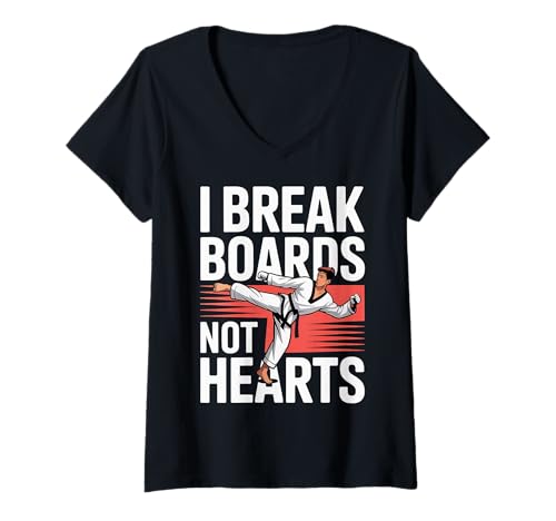 Damen I Break Boards Not Hearts Training Sparring Taekwondo - T-Shirt mit V-Ausschnitt Damen I Break Boards Not Hearts Training Sparring Taekwondo - T-Shirt mit V-Ausschnitt von Karate Taekwondo Hearthrob