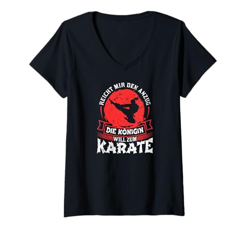 Damen Karateanzug Königin Karate T-Shirt mit V-Ausschnitt Damen Karateanzug Königin Karate T-Shirt mit V-Ausschnitt von Karate Tshirts für Frauen