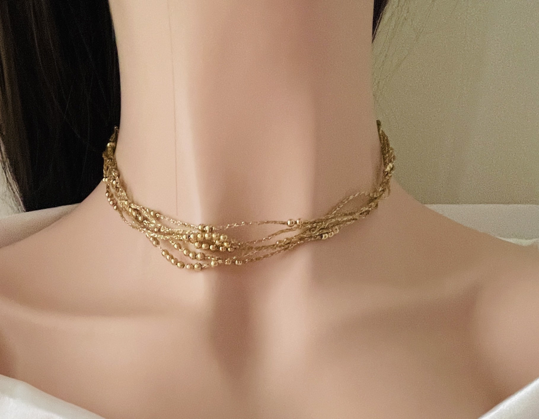 Wire Mesh Halskette Set Aus Massivem 14K Gold/Absolut Wunderschön Designer Style Geschenke Für Sie von KaratnCaratsJewelry