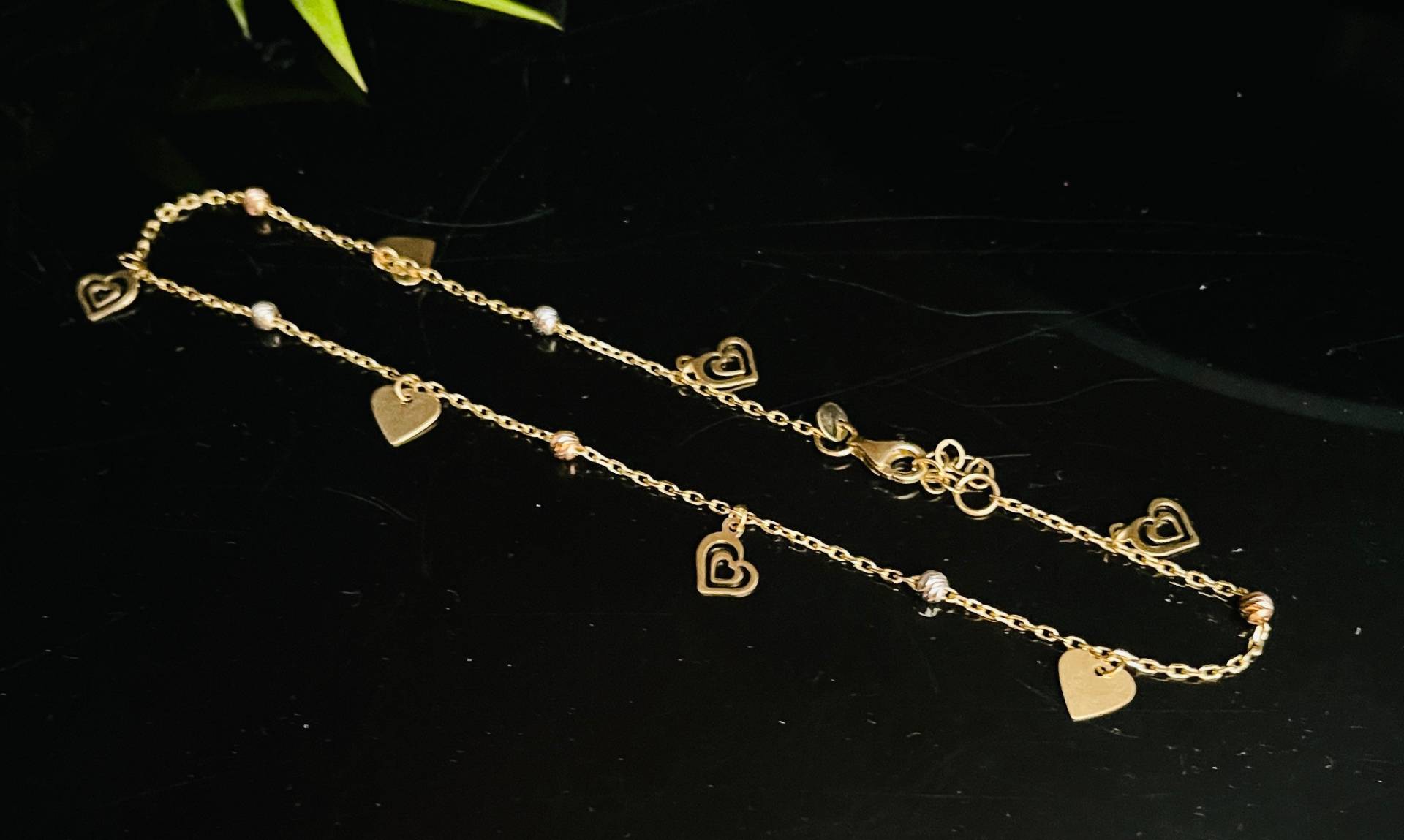 Wunderschönes Fußkettchen Mit Blumen Baumeln in 14K Gelbgold/Geschenke Für Sie Geburtstag Jahrestag Weihnachten Valentinstag Hochzeit von KaratnCaratsJewelry