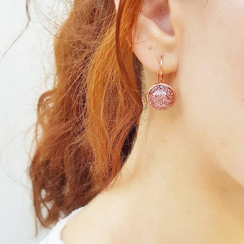 Rosegold Brautjungfer Braut Hochzeit Funkelnde Ohrringe Geschenk von Karavakishop