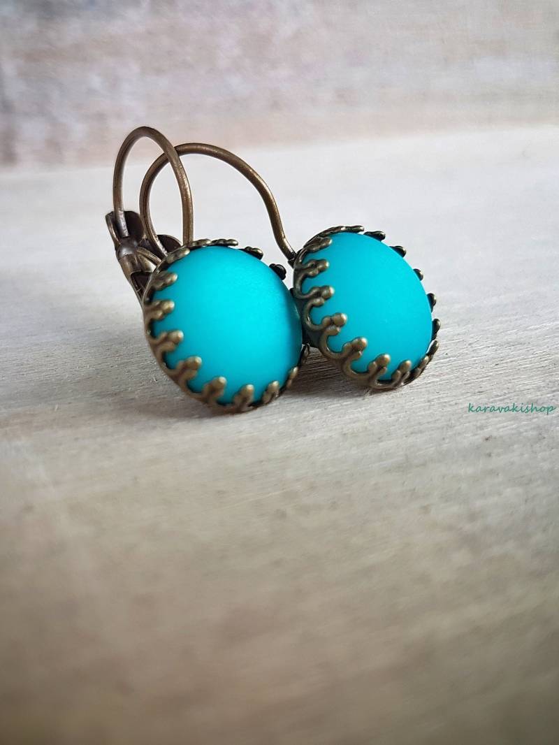 Sommer Blaue Ohrringe, Blaues Meer Schmuck, Geschenk Für Sie, Türkis Polaris Ohrringe von Karavakishop