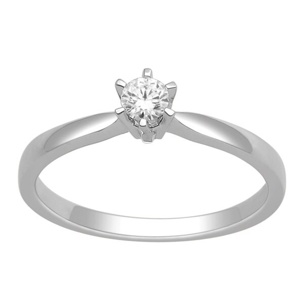 14Kt Weißgold Solitär Diamantring Mit 1/5 Karat Runde Diamanten 14Kt Weißgold Solitär Diamantring Mit 1/5 Karat Runde Diamanten von KarbonWhite