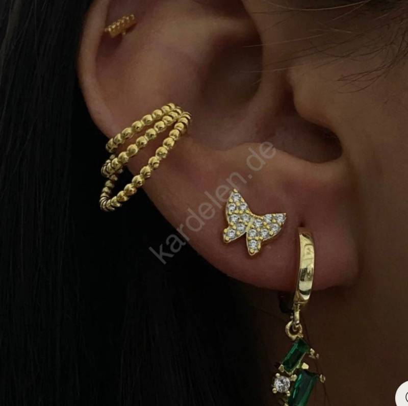 Butterfly Ohrstecker Ohrring Schmetterling 925 Silber Kp048 von Kardelenjewellry