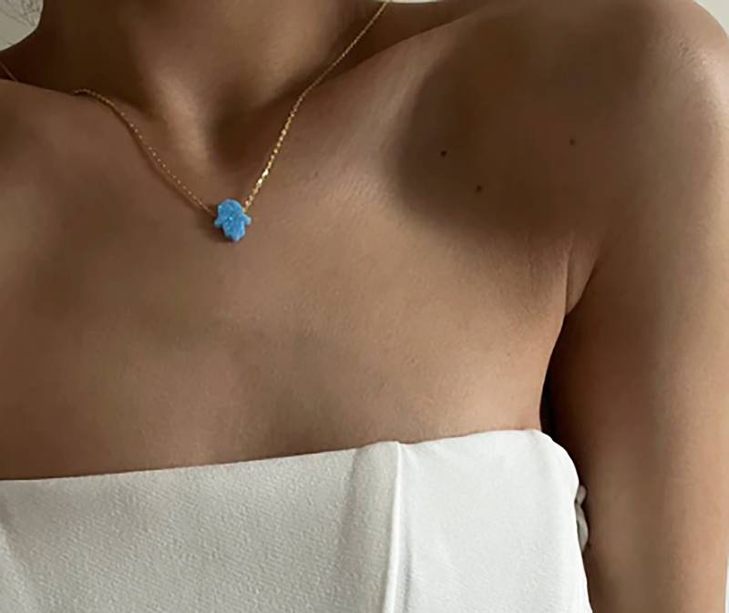 Fatimas Hand Opal Kette von Kardelenjewellry