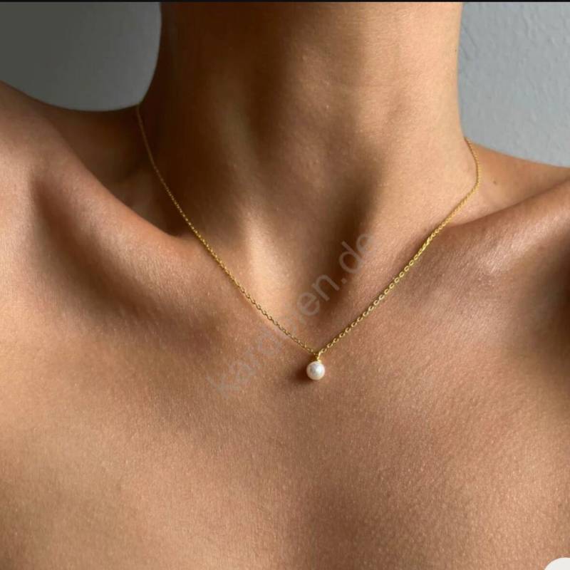 Mini Pearl Halskette 925 Silber Perlenkette von Kardelenjewellry