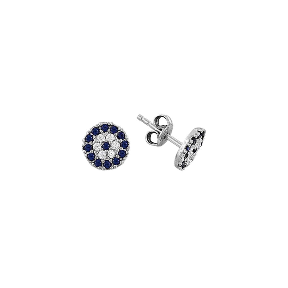Round Nazar Eye Stud Ohrring - 925 Silber von Kardelenjewellry