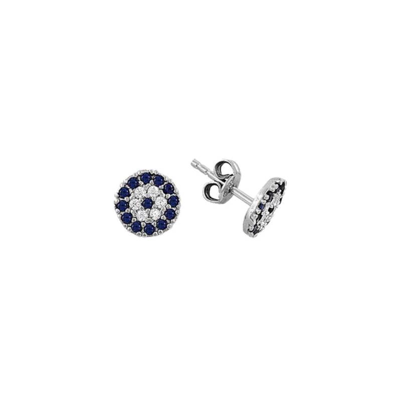 Round Nazar Eye Stud Ohrring - 925 Silber von Kardelenjewellry