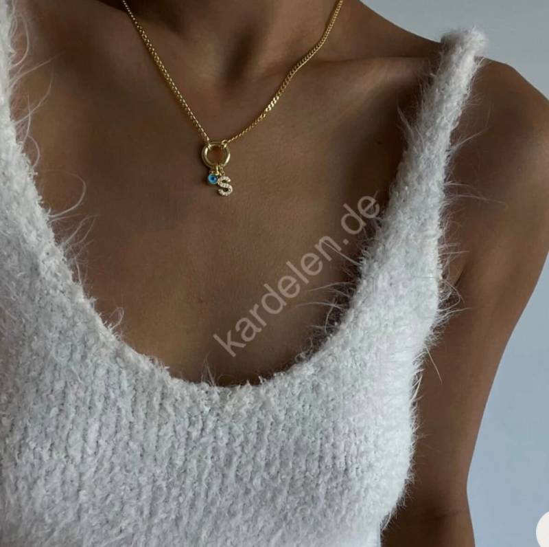 Zirkonia Buchstabenkette Mit Nazar von Kardelenjewellry