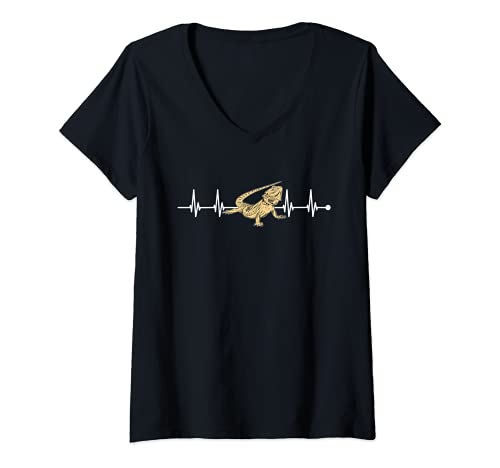 Damen Bartagame Reptilien Mein Herz Schlägt Für Bartagamen T-Shirt mit V-Ausschnitt Damen Bartagame Reptilien Mein Herz Schlägt Für Bartagamen T-Shirt mit V-Ausschnitt von Kardemumia Bartagamen Designs und Geschenke