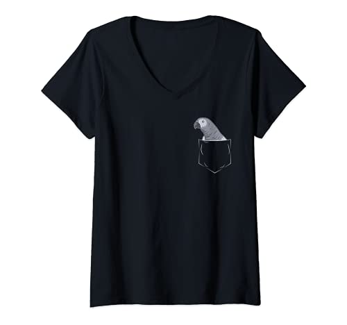 Damen Graupapagei Tasche Vogel Haustier Papageien Graupapagei T-Shirt mit V-Ausschnitt Damen Graupapagei Tasche Vogel Haustier Papageien Graupapagei T-Shirt mit V-Ausschnitt von Kardemumia Graupapagei Designs & Geschenke