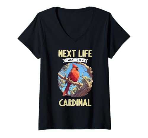 Damen Kardinal Vogel T-Shirt mit V-Ausschnitt Damen Kardinal Vogel T-Shirt mit V-Ausschnitt von Kardinal Vogel Tier Shop