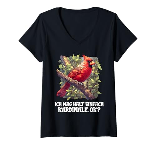 Damen Kardinal Vogel T-Shirt mit V-Ausschnitt Damen Kardinal Vogel T-Shirt mit V-Ausschnitt von Kardinal Vogel Tier Shop