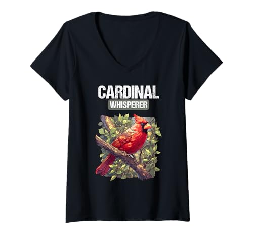 Damen Kardinal Vogel T-Shirt mit V-Ausschnitt Damen Kardinal Vogel T-Shirt mit V-Ausschnitt von Kardinal Vogel Tier Shop