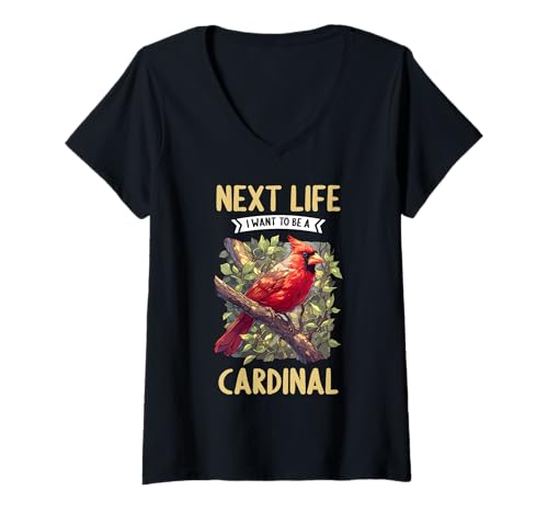 Damen Kardinal Vogel T-Shirt mit V-Ausschnitt Damen Kardinal Vogel T-Shirt mit V-Ausschnitt von Kardinal Vogel Tier Shop