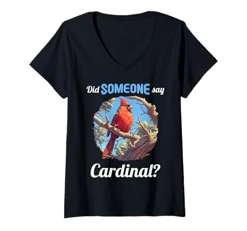 Damen Kardinal Vogel T-Shirt mit V-Ausschnitt Damen Kardinal Vogel T-Shirt mit V-Ausschnitt von Kardinal Vogel Tier Shop