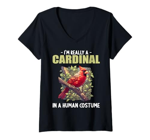 Damen Kardinal Vogel T-Shirt mit V-Ausschnitt Damen Kardinal Vogel T-Shirt mit V-Ausschnitt von Kardinal Vogel Tier Shop