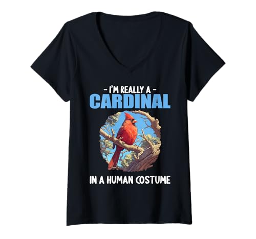 Damen Kardinal Vogel T-Shirt mit V-Ausschnitt Damen Kardinal Vogel T-Shirt mit V-Ausschnitt von Kardinal Vogel Tier Shop