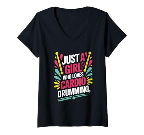 Damen Cardio Drummer Kardio Trommeln T-Shirt mit V-Ausschnitt Damen Cardio Drummer Kardio Trommeln T-Shirt mit V-Ausschnitt von Kardio Trommler