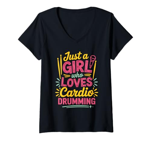 Damen Cardio Drummer Kardio Trommeln T-Shirt mit V-Ausschnitt Damen Cardio Drummer Kardio Trommeln T-Shirt mit V-Ausschnitt von Kardio Trommler