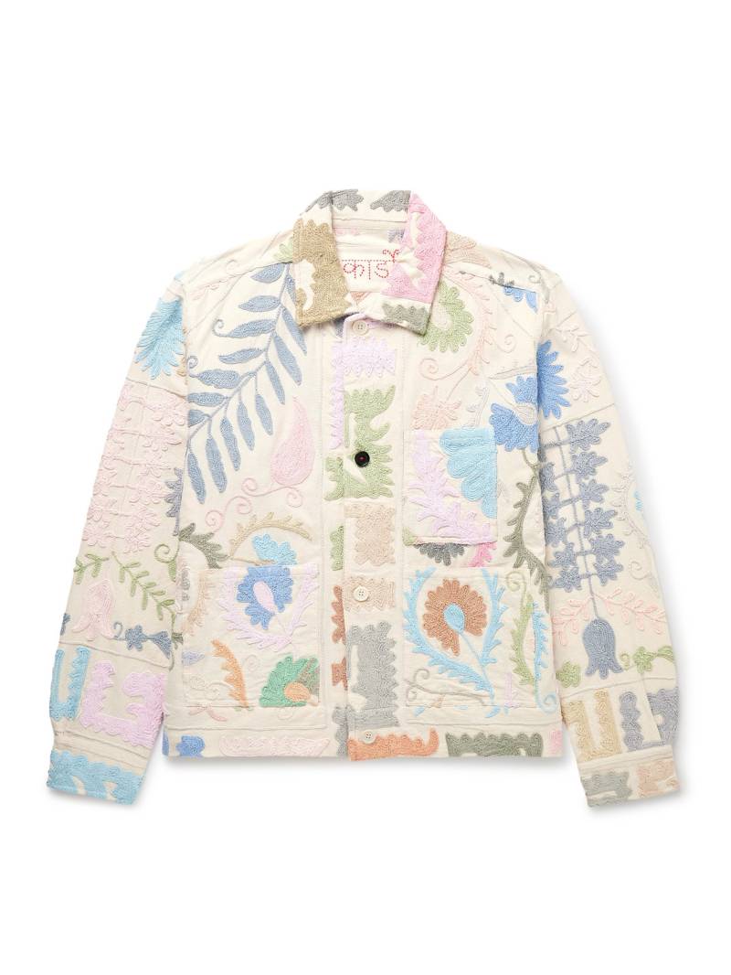 Kardo - Bodhi Embroidered Cotton Jacket - Men - Neutrals - M von Kardo