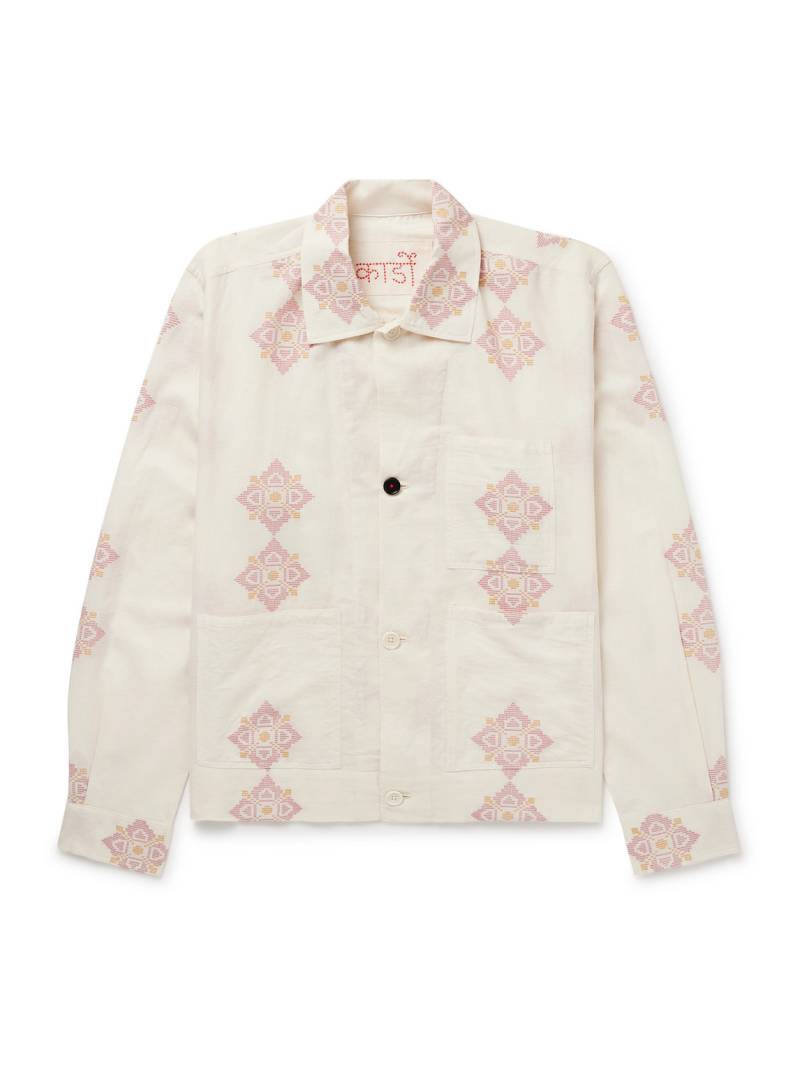 Kardo - Cotton-Jacquard Jacket - Men - Neutrals - M von Kardo